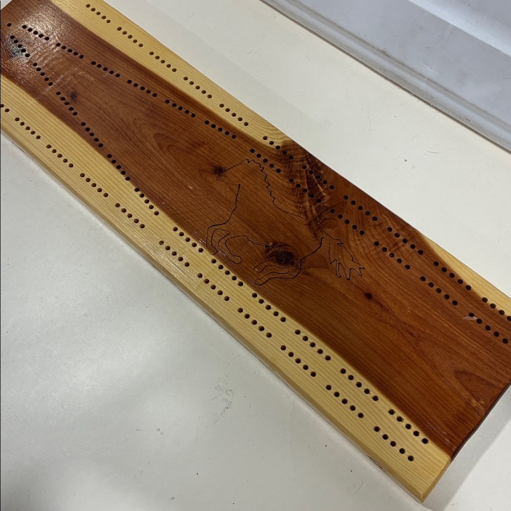 Handcrafted Huge Cribbage Board Wooden Board NWT Handcrafted in Austin, Colorado